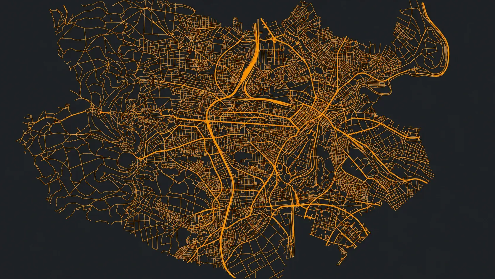 Taxi Kassel Herkules – Stadtkarte von Kassel Stilisierte Stadtkarte von Kassel