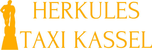 Herkules Taxi Kassel Logo in Orange – Ihr zuverlässiger Taxi- und Fahrservice in Kassel.